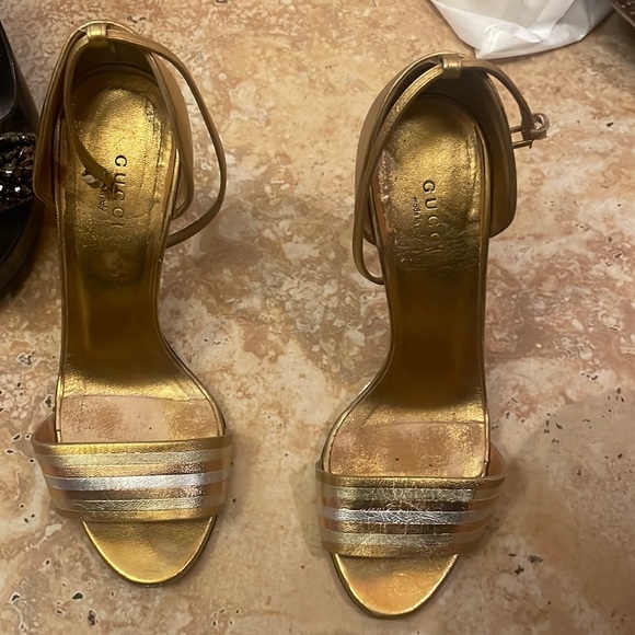Gucci Shoes - Gucci gold strap sandal